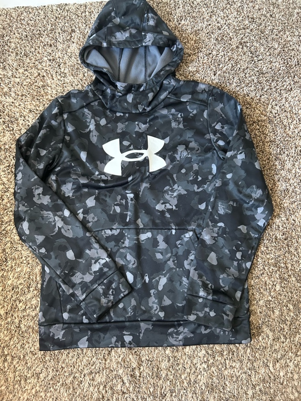 Under Armour Black and Gray Camo Hoodie